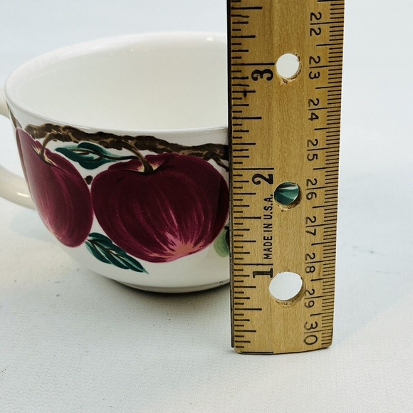 Nancy Calhoun Bella Roma 4 Cup & Saucer Set Lot Apples Cafe Classico Vintage - Picture 9 of 9